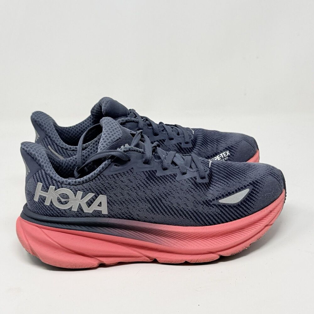 Hoka One One Clifton 9 GoreTex Sneakers Womens 8 Blue Running Walking Shoes